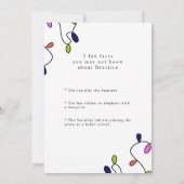 ハンドレターダスティブルーおもしろいファクトバースデーパーティー 招待状 (裏面)