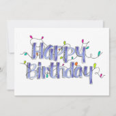 ハンドレターダスティブルーハッピーバースデーカード カード (正面)