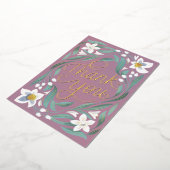 ハンドレターダフォディルゴールドフォイルサンキューカード 箔招待状 (回転した状態)