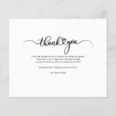 ハンドレタードサンキュー結婚の写真予算カード (裏面)