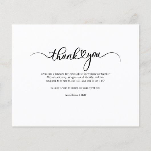 ハンドレタードサンキュー結婚の写真予算カード (裏面)