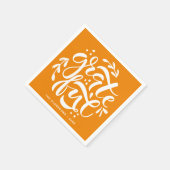 ハンドレタードリーグラスオレンジ感謝祭 スタンダードカクテルナプキン (角)