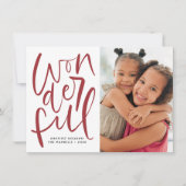 ハンドレタードワンダフルなクリスマスホリデーフォト シーズンカード (正面)