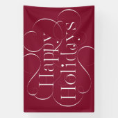 ハンドレターハッピーホリデーズ文字と華やかな 横断幕 (縦)