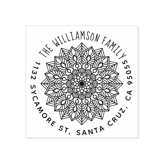 ハンドレターファミリーネームマンダラ差出人住所 ラバースタンプ (インプリント)