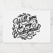 ハンドレターブライドメイド提案ミニシャンパン スパークリングワインラベル (シングルラベル)