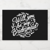 ハンドレターブライドメイド提案ミニシャンパン スパークリングワインラベル (シングルラベル)