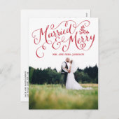 ハンドレターホリデ結婚したーとメリー シーズンポストカード (正面/裏面)