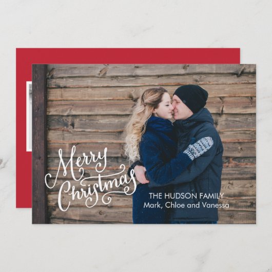 ハンドレターメリークリスマスフルフォト シーズンカード (正面/裏面)