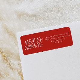 ハンドレターメリークリスマス差出人住所 ラベル