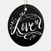 ハンドレターラブサインクリスマスツリーオーナメント セラミックオーナメント (左)