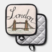 ハンドレターロンドンブリッジ 鍋敷き (正面/裏面)