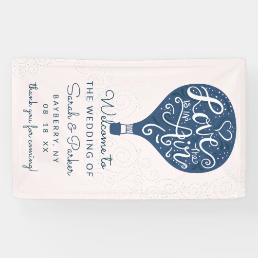 ハンドレター海軍ホットエアバルーン結婚の歓迎 横断幕 (横)