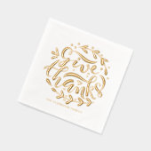 ハンドレタ与えー感謝していリース感謝祭 箔ナプキン (左)