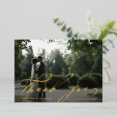 ハンドレタ2枚結婚写真Thank You Foil Card 箔招待状 (立ち正面)