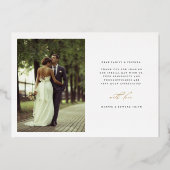 ハンドレタ2枚結婚写真Thank You Foil Card 箔招待状 (裏面)