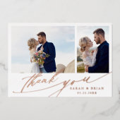 ハンドレタ3結婚枚Thank You Foil Card 箔招待状 (正面)