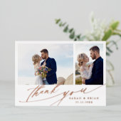 ハンドレタ3結婚枚Thank You Foil Card 箔招待状 (立ち正面)