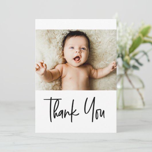 ハンドレットありがとうカスタムベイビーシャワー写真 サンキューカード (スタンド正面)