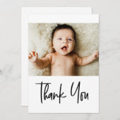 ハンドレットありがとうカスタムベイビーシャワー写真 サンキューカード (正面/裏面)