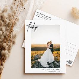 ハンドレットシンプルホワイトサンキュー ポストカード