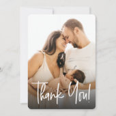 ハンドレットベビーガール誕生カスタム写真 サンキューカード (正面)