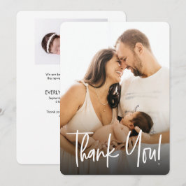 ハンドレットベビーガール誕生カスタム写真 サンキューカード