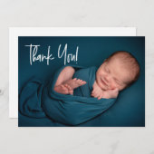 ハンドレット男の赤ちゃんフォトベビー感謝していシャワーユー 案内状 (正面/裏面)
