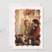 ハンドレッド図解入りの、写真付きのグリーンレトロ写真クリスマス シーズンカード (裏面)