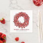 ハンドレッド絵を描ワンターベリーリースクリスマス スタンダードカクテルナプキン (インサイチュ)