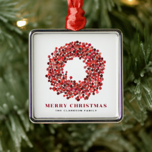 ハンドレッド絵を描ワンターベリーリースクリスマス メタルオーナメント