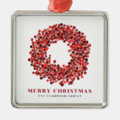 ハンドレッド絵を描ワンターベリーリースクリスマス メタルオーナメント (正面)