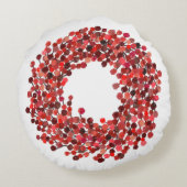 ハンドレッド絵を描ワンターベリーリースクリスマス ラウンドクッション (裏面)