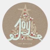 ハンドレ素朴タッドジョイ書道クラフトホリデー ラウンドシール (正面)