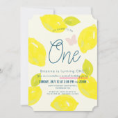 ハンドレ絵を描モンガールピンクバーチャル1st誕生日 招待状 (正面)