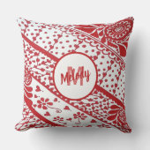 ハンドレ色彩の鮮やかッドヘナメーンディパターン クッション (正面)