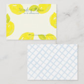 ハンドレ色彩の鮮やかモンブルーチェックベビーシャワーアドバイス エンクロージャーカード (正面/裏面)