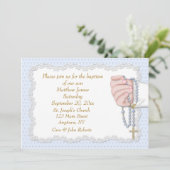 ハンドロザリオビーズブルー 招待状 (スタンド正面)