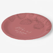 ハンドローミニマリストストロベリー誕生日紙プレート ペーパープレート (アングル)