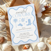 ハンド図解入りの、写真付きのコースト女性のカーボーイブライダルシャワー 招待状