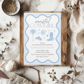 ハンド図解入りの、写真付きのコースト女性のカーボーイブライダルシャワー 招待状