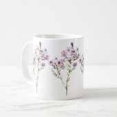 ハンド図解入りの、写真付きのワイルドフラワープリントマグ コーヒーマグカップ (正面左)