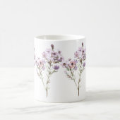 ハンド図解入りの、写真付きのワイルドフラワープリントマグ コーヒーマグカップ (中央)