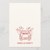 ハンド書スケッチスクライブルドードルレッド結婚ズ メニュー (裏面)