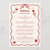 ハンド書スケッチスクライブルドードルレッド結婚ズ メニュー (正面)