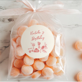 ハンド書描おもしろい食器誕生日ディナー ラウンドシール