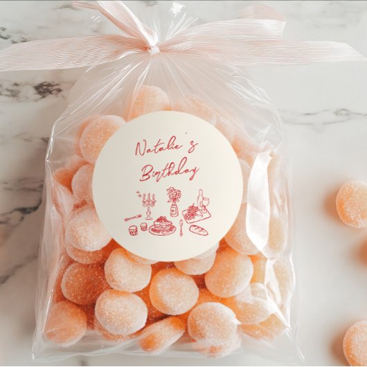 ハンド書描おもしろい食器誕生日ディナー ラウンドシール