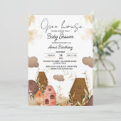 ハンド素朴スケッチオープンハウスベビーシャワー 招待状 (スタンド正面)