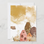 ハンド素朴スケッチオープンハウスベビーシャワー 招待状 (裏面)