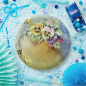 ハンド絵を描アンティークスタイルパンジー誕生日結婚ズ ペーパープレート (パーティー)